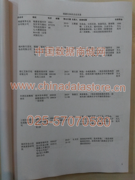福建化妝品企業(yè)黃頁收錄了最新的福建化妝品企業(yè)名單，具有極高的營銷價(jià)值，實(shí)實(shí)在在提高銷售業(yè)績